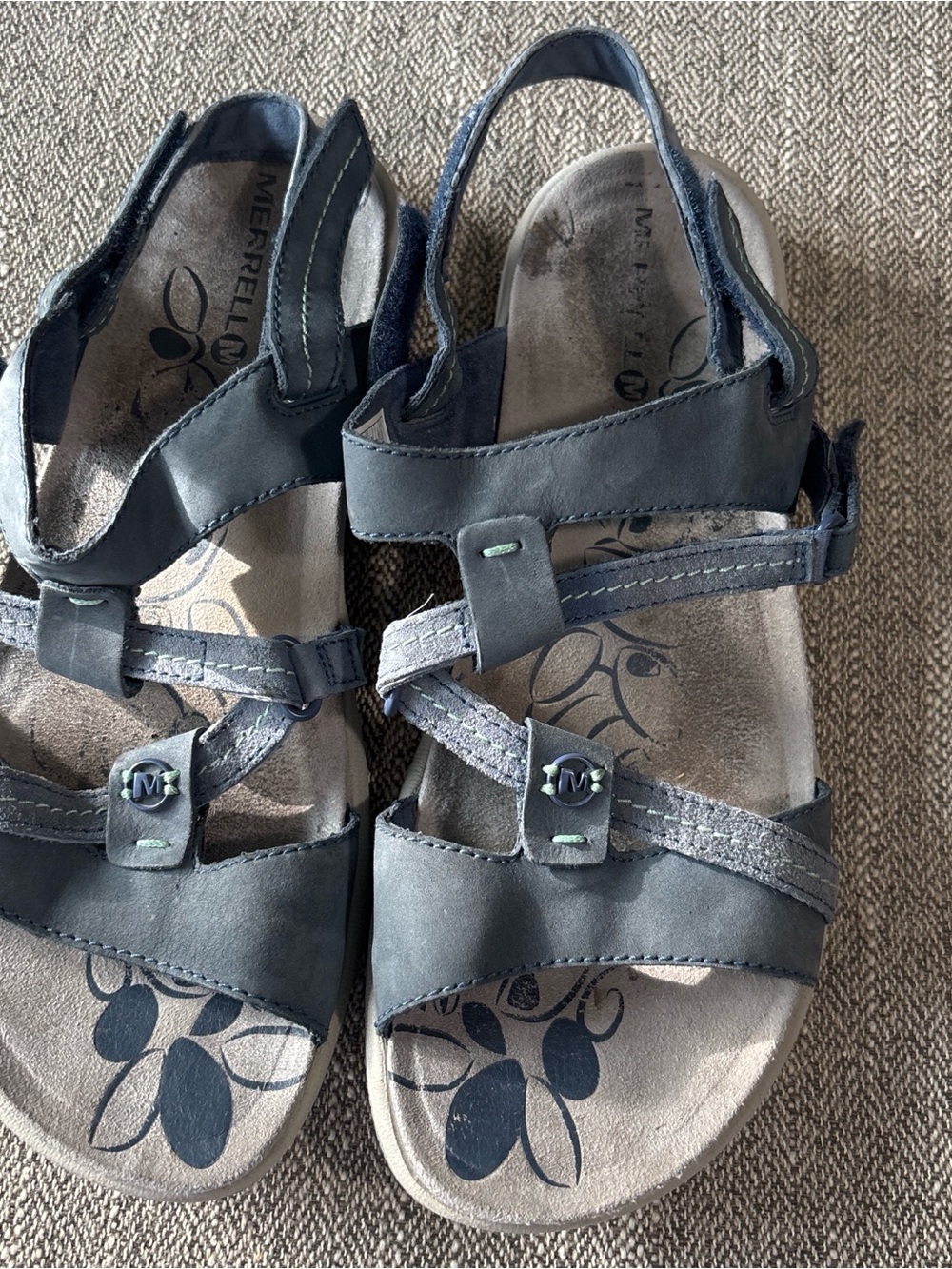 Merrell Navy Blue Strappy Leather Sandals - Picture 5 of 6